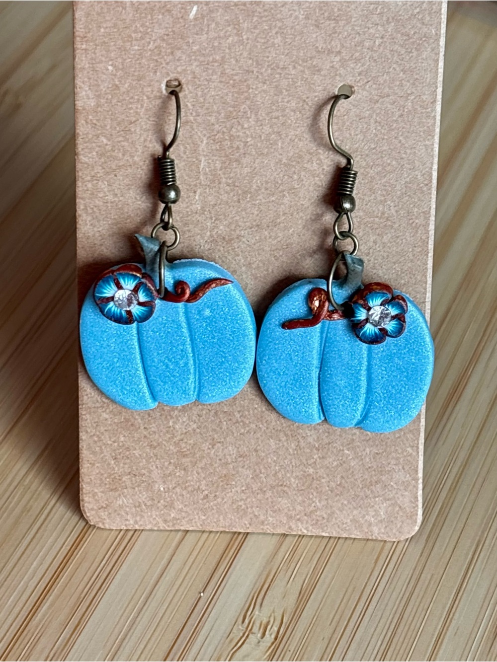 Handmade Blue Pumpkin Drop Earrings - Women's Jewelry